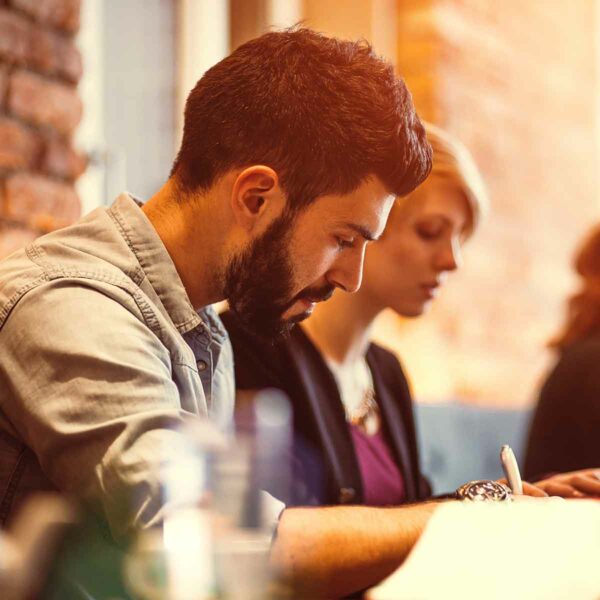 Students studying for exams (portrait)